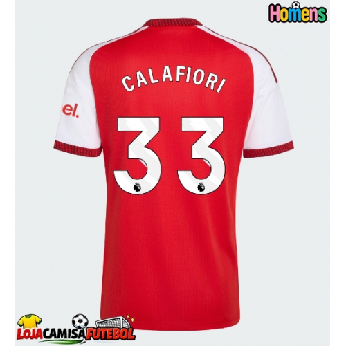 Camisa de Futebol Arsenal Riccardo Calafiori #33 Equipamento Principal 2026-27 Manga Curta